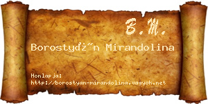 Borostyán Mirandolina névjegykártya